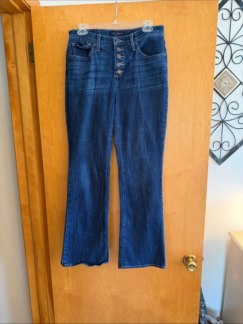 Lucky Brand Dark Blue High-Rise Button-Fly mid rise boot Ava Women's Jeans